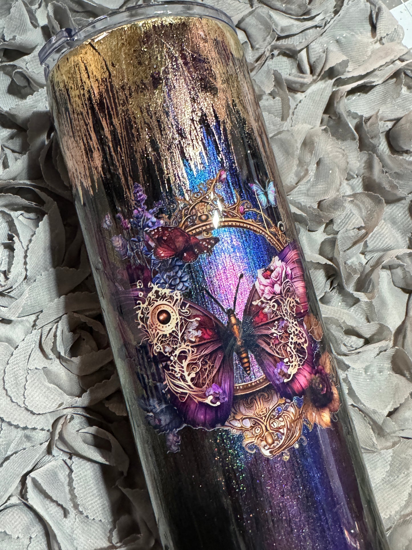 32oz Steampunk Butterflies - Grunge