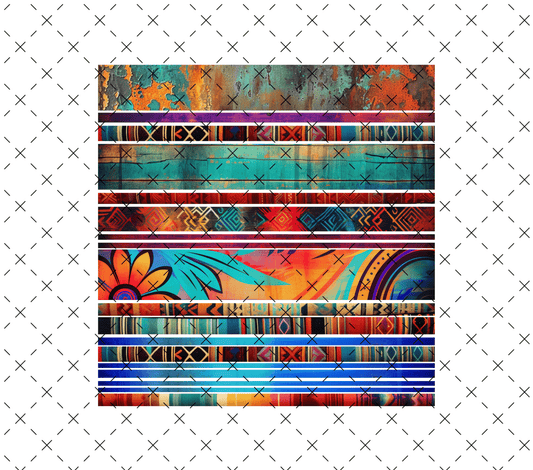 1 10X10 Rustic TIKI Western Bands - 216 Tumblers