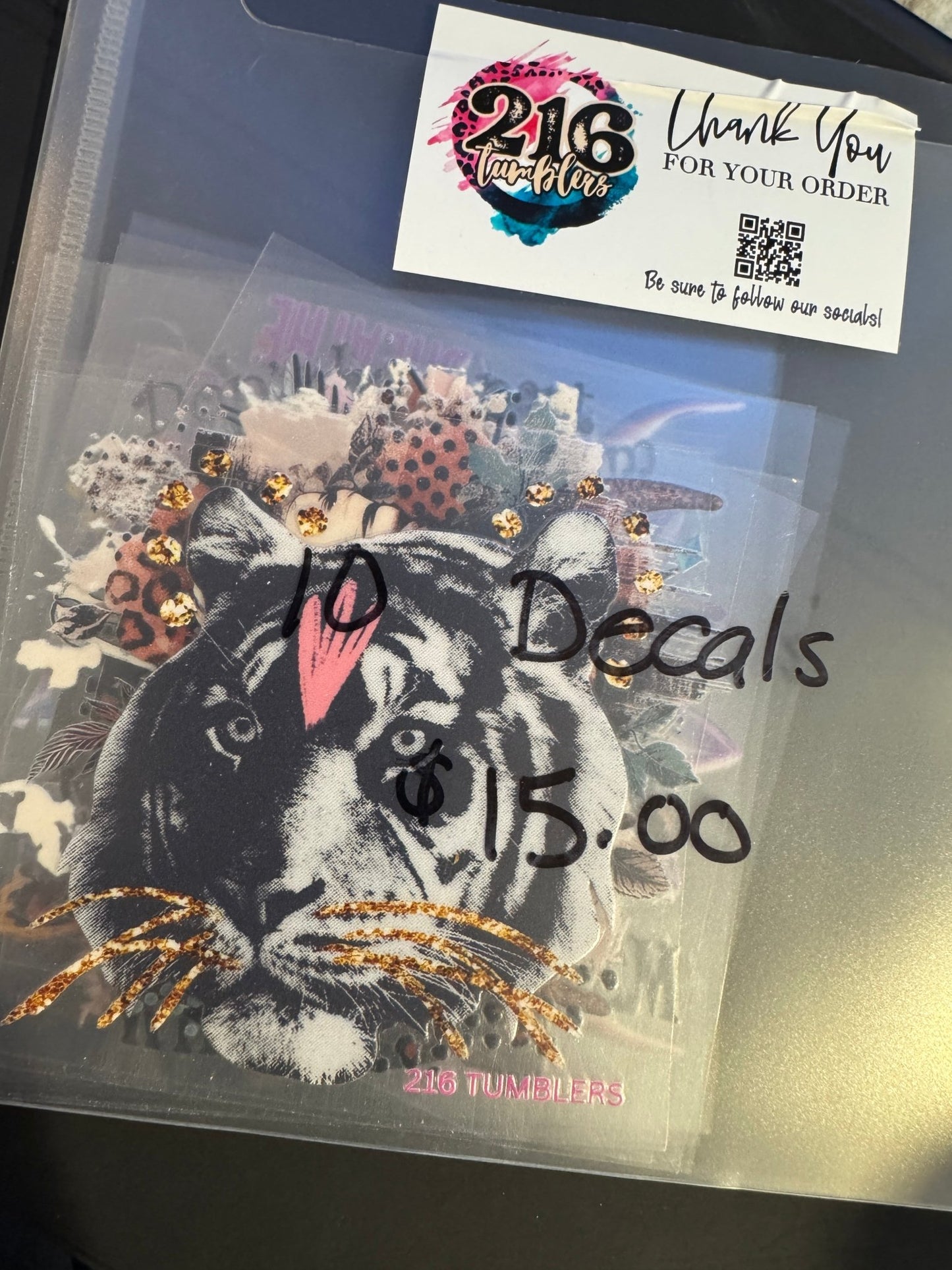 10 Decals Randomly Packed - 216 Tumblers