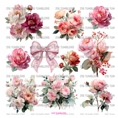 1001 PINK SUMMER FLORAL - 216 Tumblers