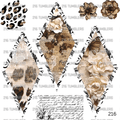 1007 OVERLAY OUTLINED DIAMONDS W/LEOPARD - 216 Tumblers