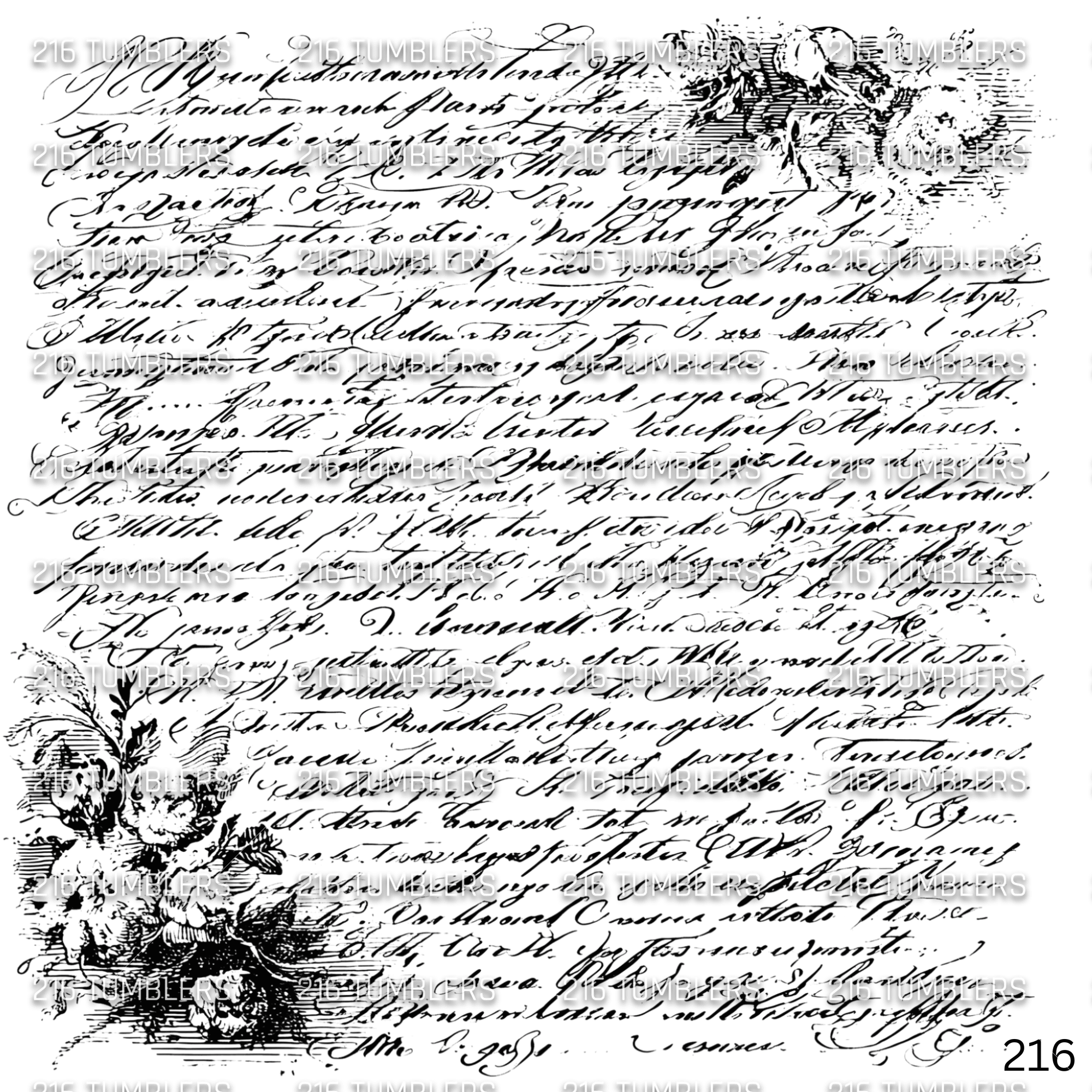 1009 DECO WORD SCRIPT - 216 Tumblers