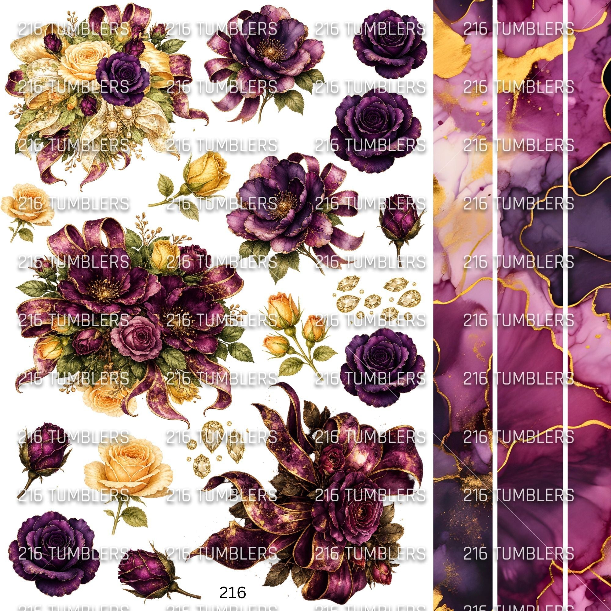 1016 DEEP SEEDED FLOWERS - 216 Tumblers