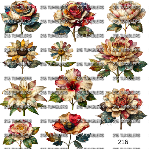 1028 FLOWERS - 216 Tumblers