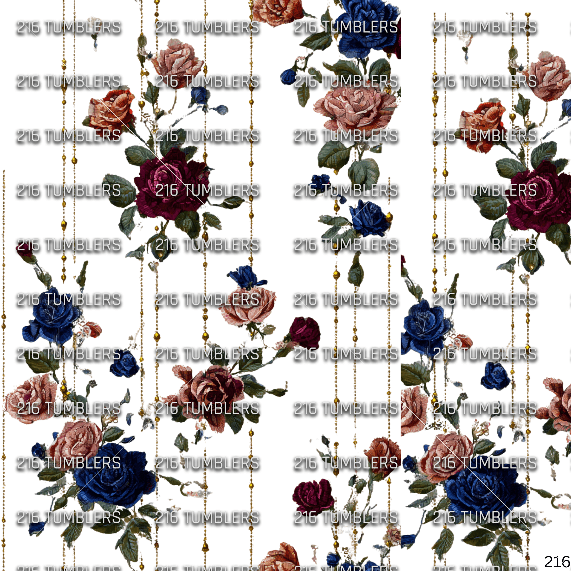 1035 FLOWERS ON CHAINS - 216 Tumblers