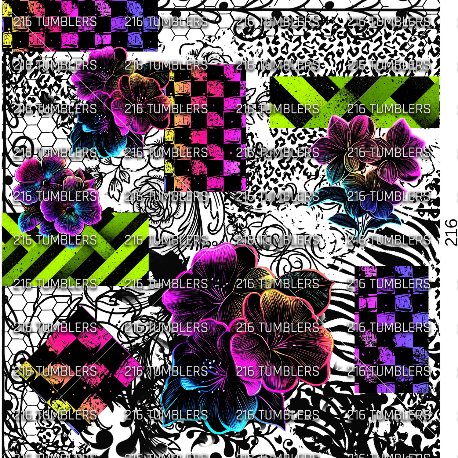 1037 NEON MIXED MEDIA - UVDTF - 216 Tumblers