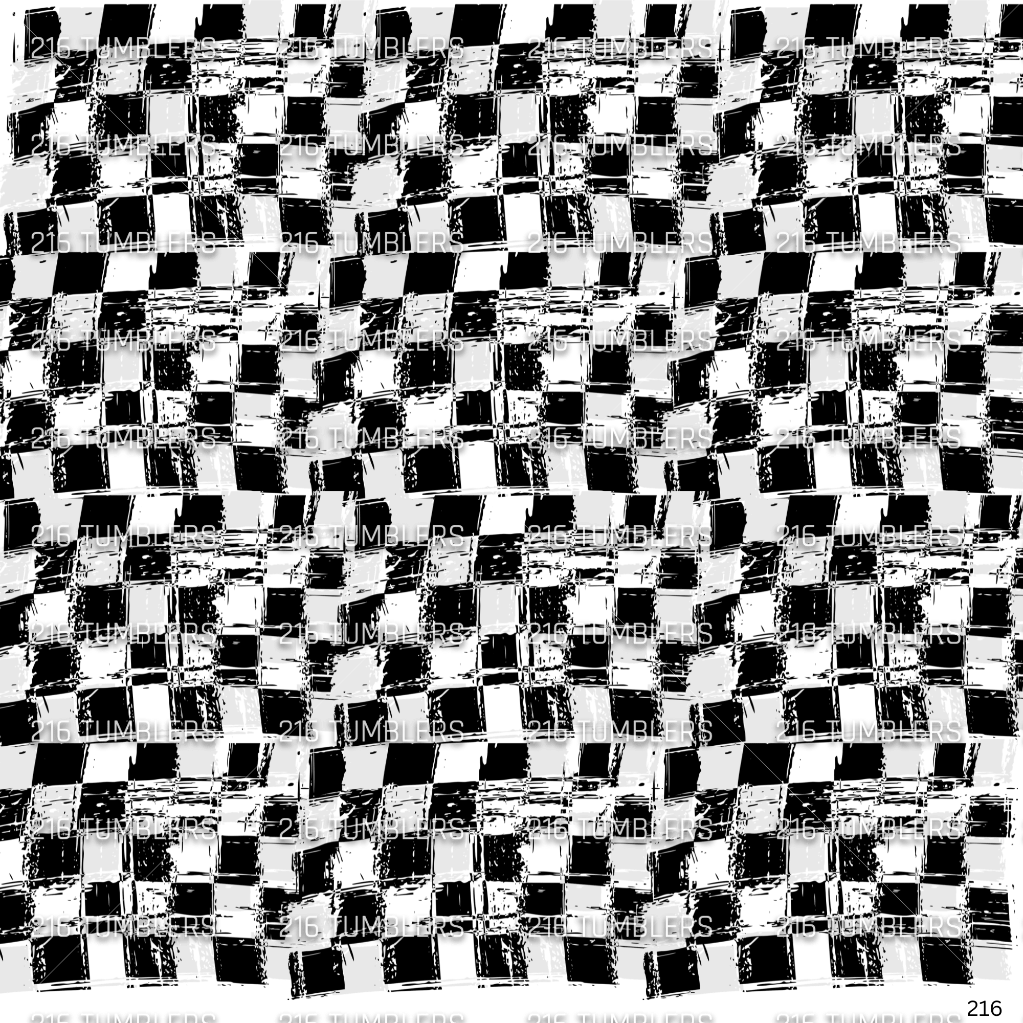 1048 BLACK AND WHITE CHECKER W/TRANSPARENCY - 216 Tumblers