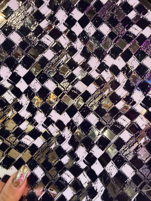 1048 BLACK AND WHITE CHECKER W/TRANSPARENCY - 216 Tumblers