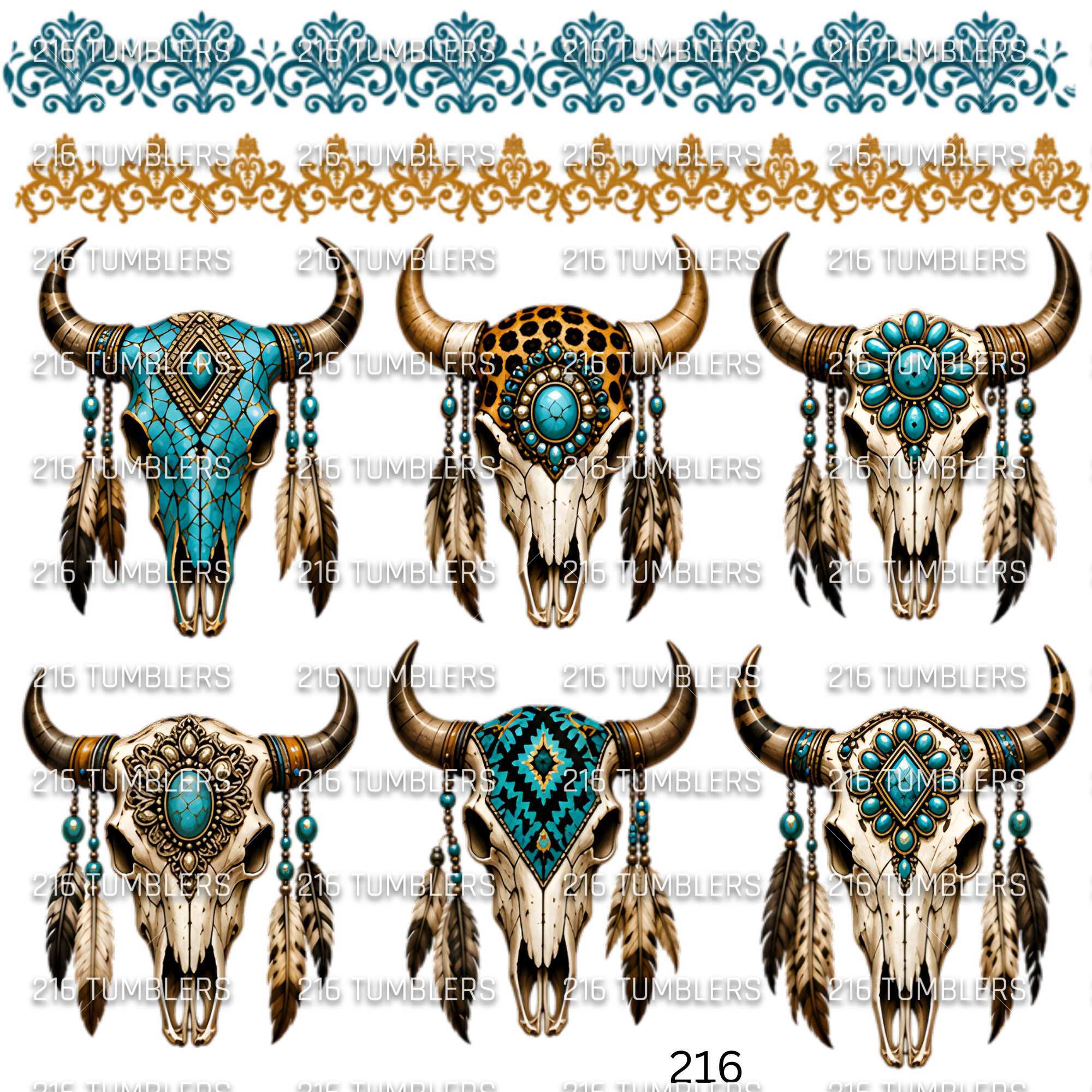 1055 HEY - SO MORE BULL SKULLS - 216 Tumblers