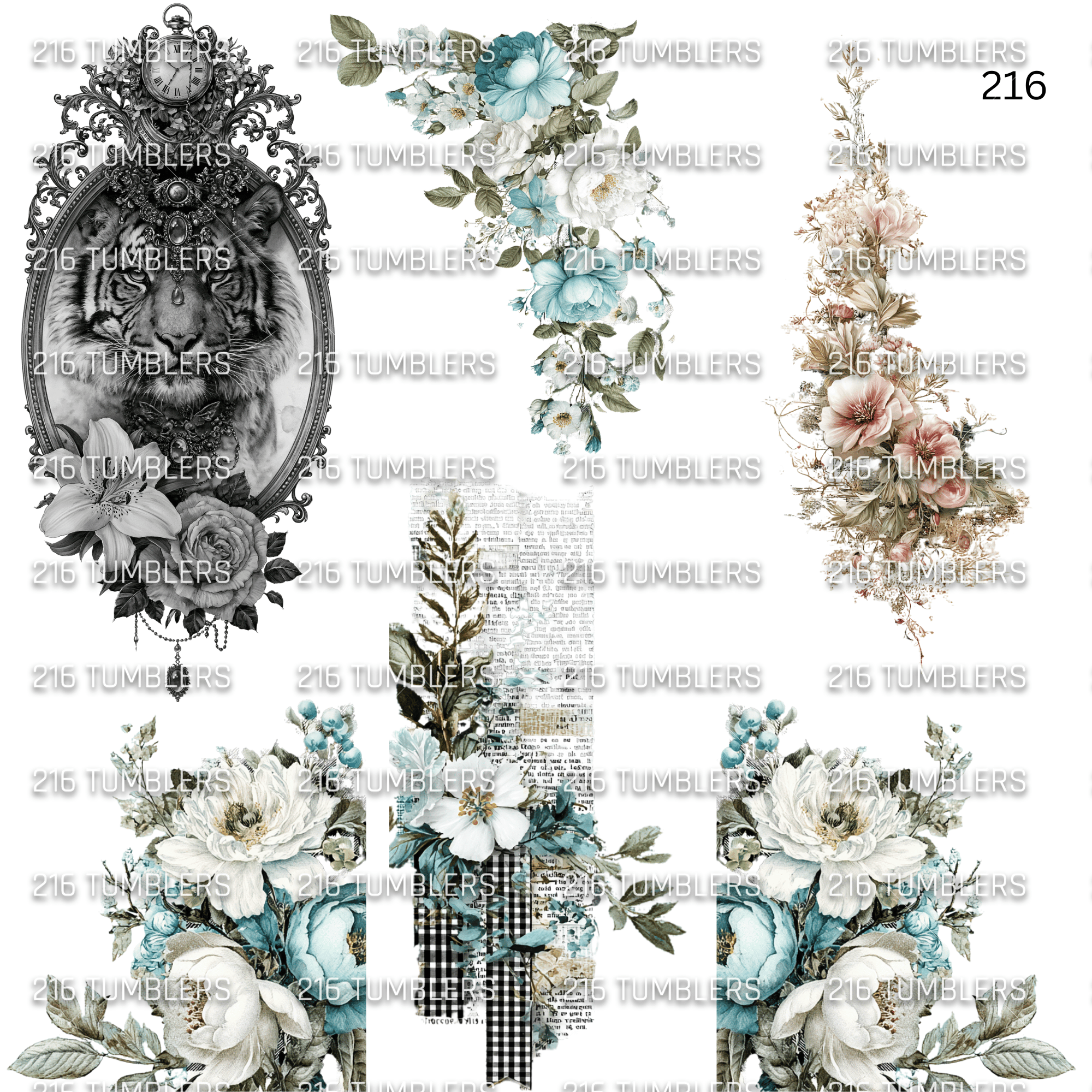 1069 VICTORIAN TIGER - 216 Tumblers