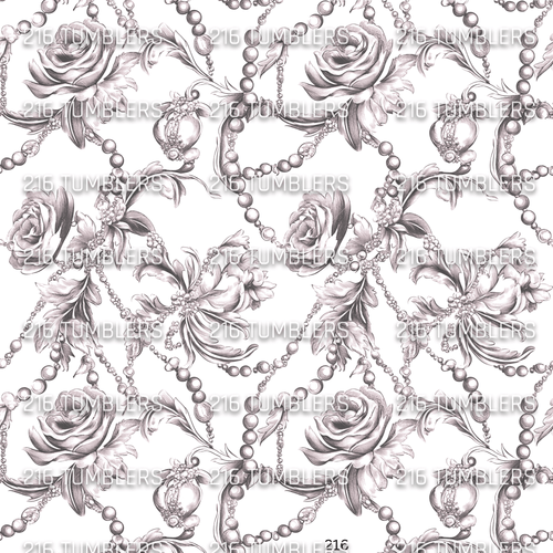 1075 PURPLE FLOWER STRAND W/PEARLS - 216 Tumblers