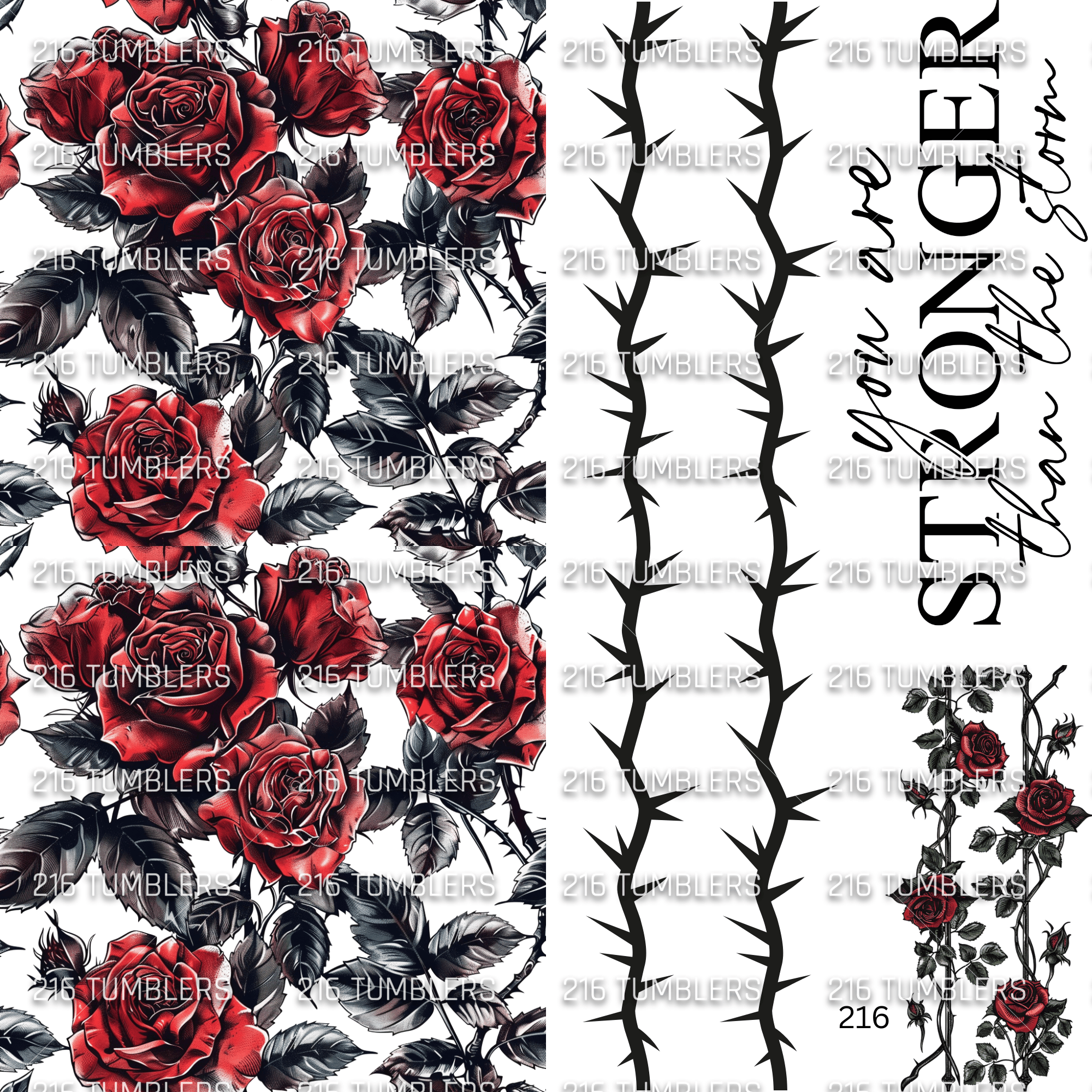 1076 FLOWER PEEK A BOO - 216 Tumblers