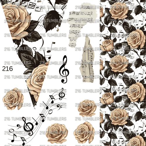1078 MUSICAL ROSES V SPLIT - 216 Tumblers