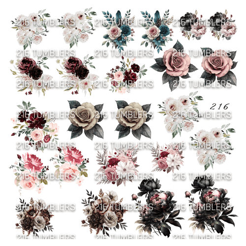 1084 SMALL FLORAL ELEMENTS - 216 Tumblers