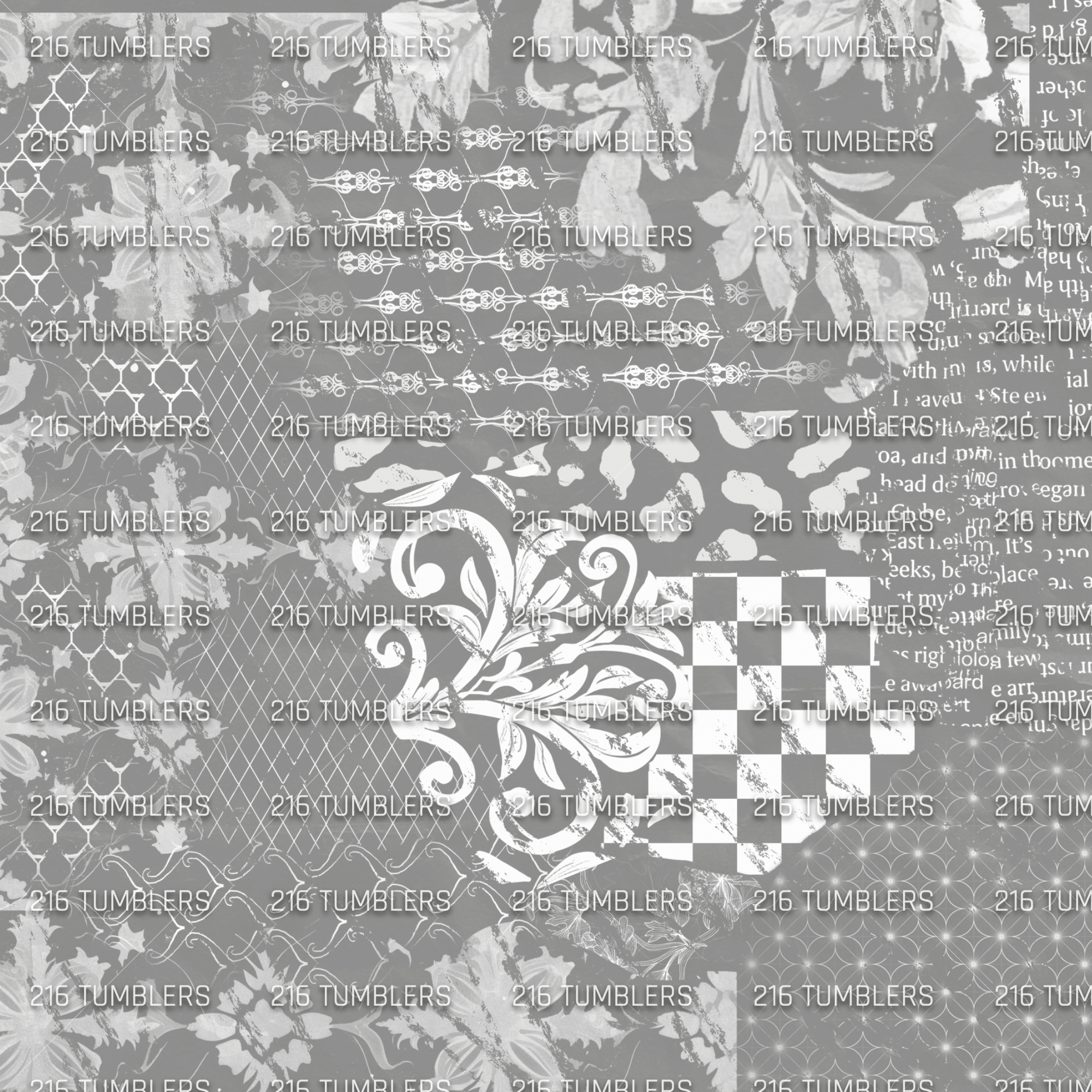 1096 WHITE OVERLAY - 216 Tumblers