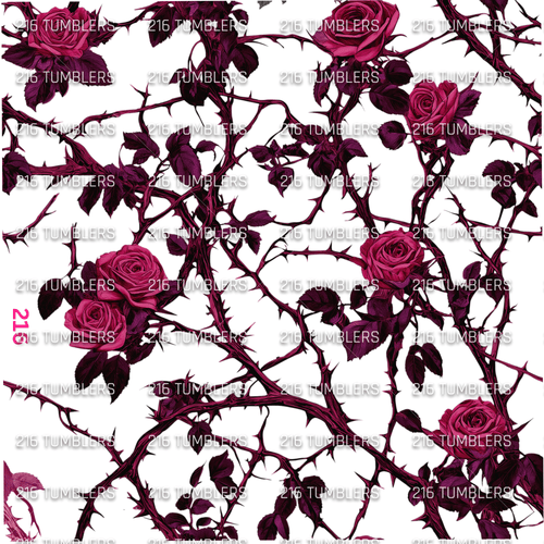 1099 PINK THORNED ROSES - 216 Tumblers