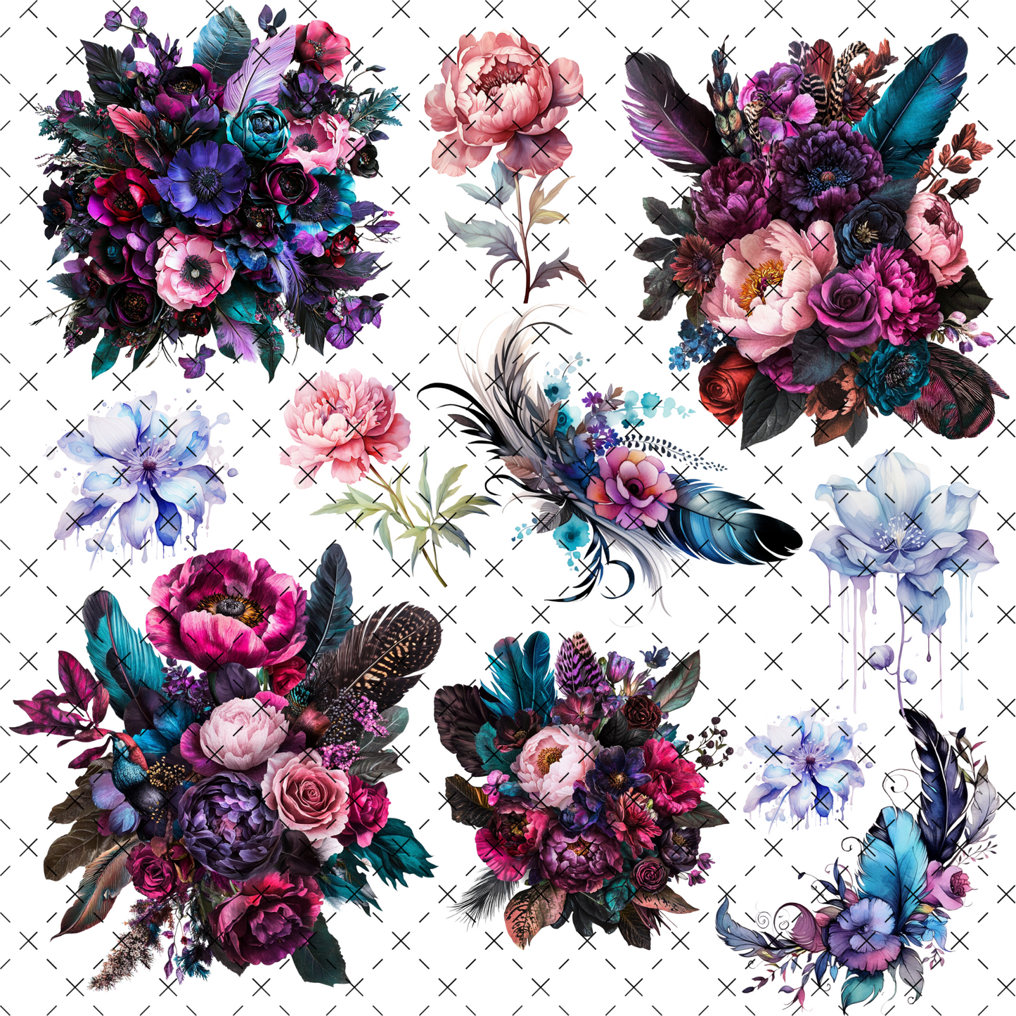 #20-168 RICH COLORED FLORALS