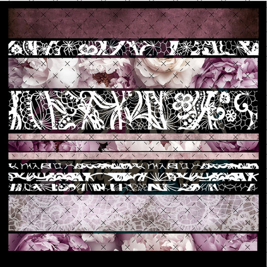 10X10 - 104 WHITE LACE BANDS - 216 Tumblers