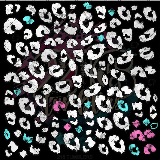 10X10 - 107 MARBLE WHITE LEOPARD UVDTF - 216 Tumblers