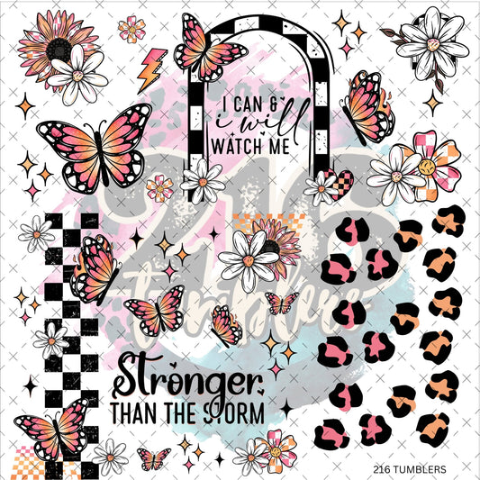 10X10 - 108 POSTIVE THINGS WITH BUTTERFLIES - 216 Tumblers