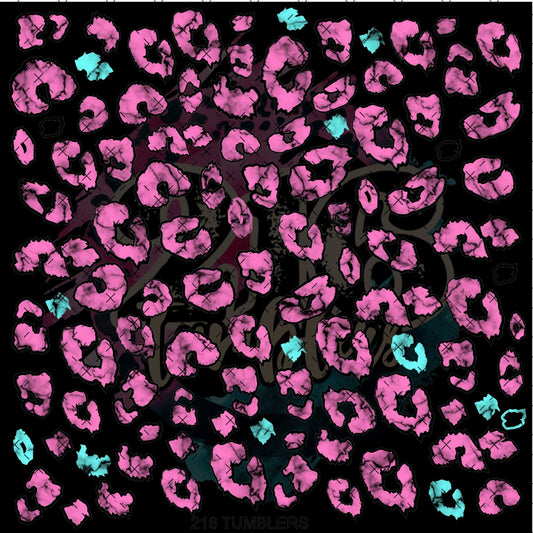 10X10 109 MARBLE PINK LEOPARD UVDTF - 216 Tumblers