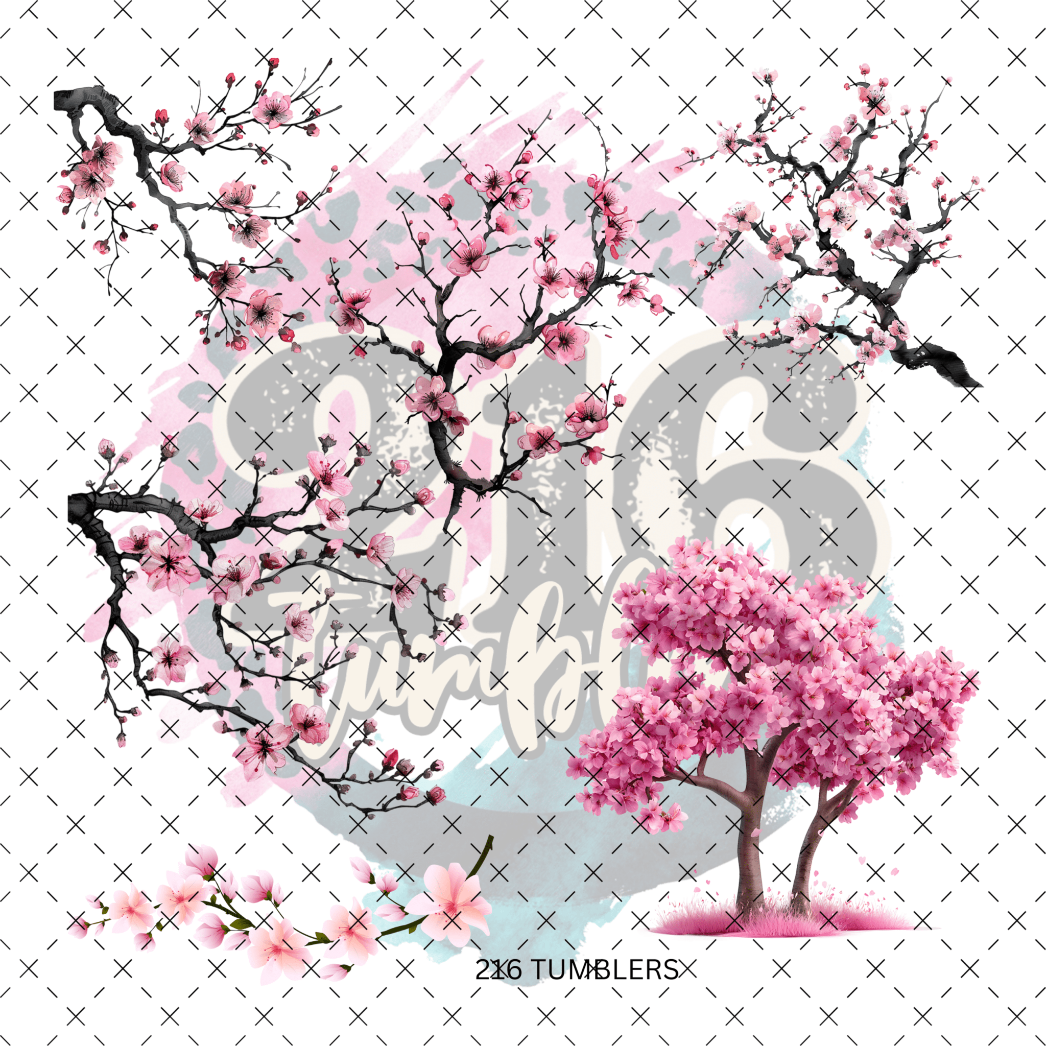 10X10 - 121 Cherry Blossom - 216 Tumblers