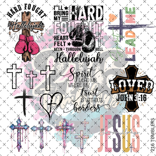 10X10 - 122 Faith Based - 216 Tumblers