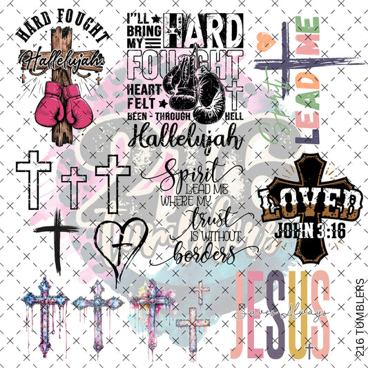 10X10 - 122 Faith Based - 216 Tumblers