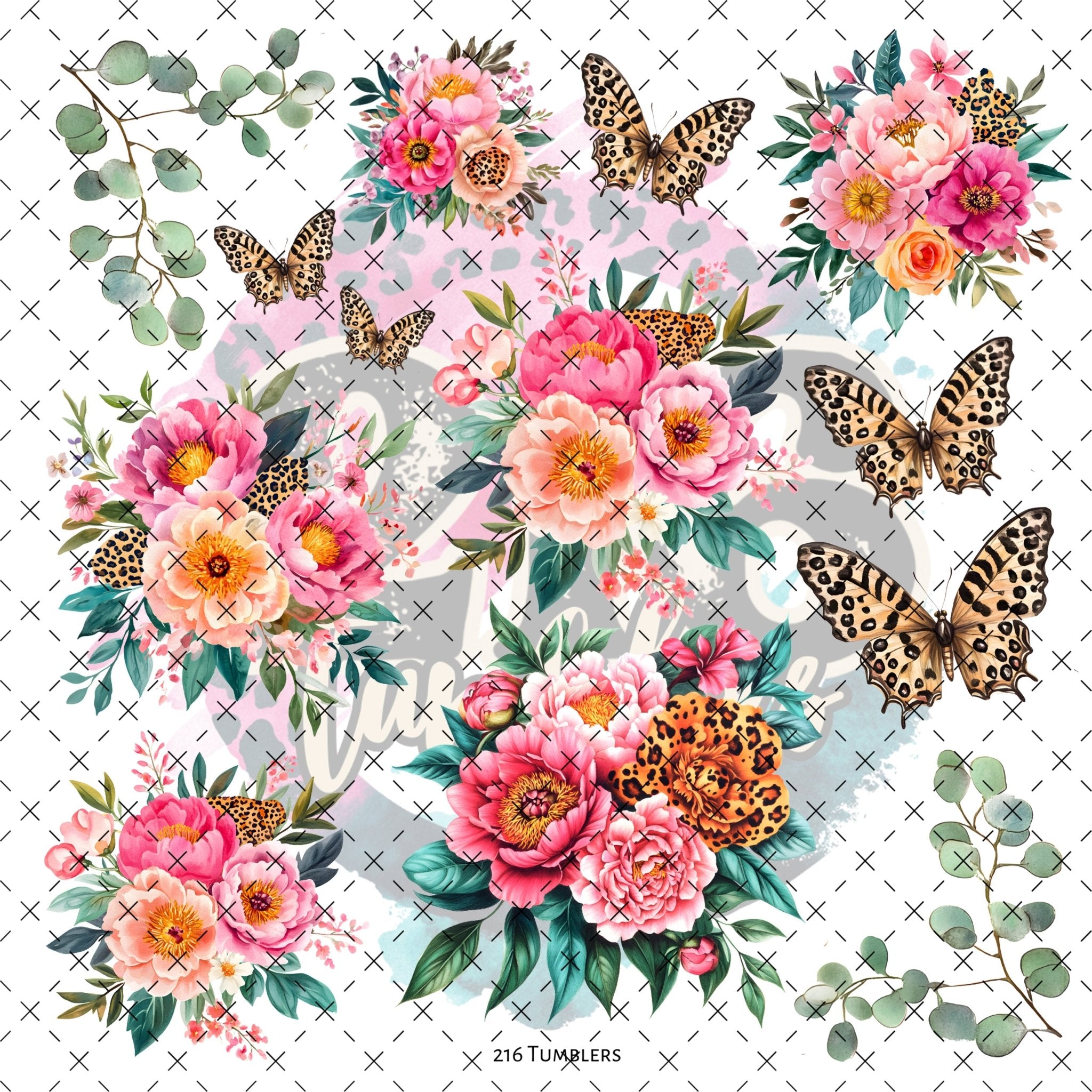 10X10 - 130 Spring Garden - 216 Tumblers