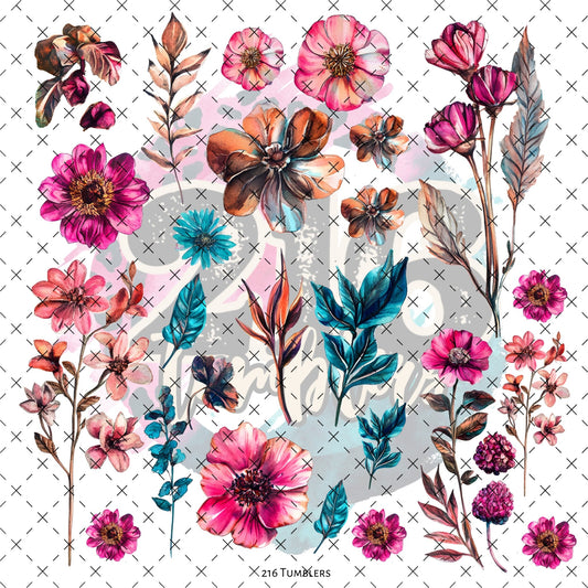 10X10 - 132 Tower Flowers - 216 Tumblers