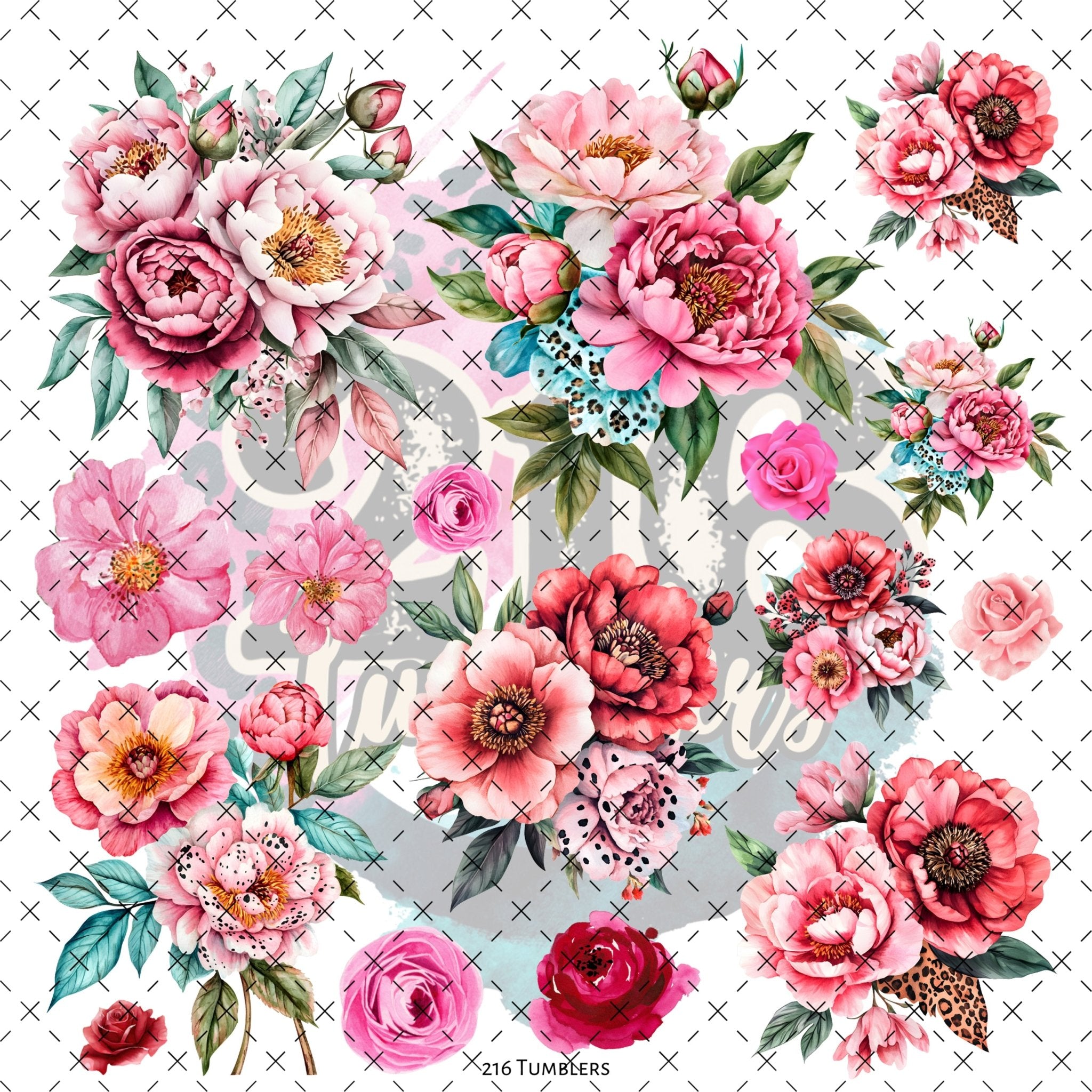 10X10 - 137 Pretty in Pink - 216 Tumblers