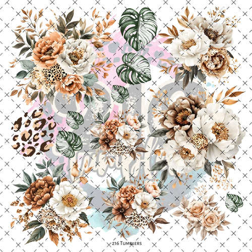 10X10 - 141 Boho Floral Monstera - 216 Tumblers