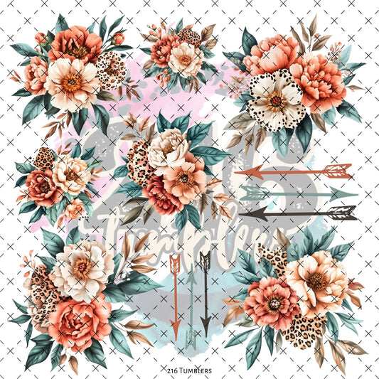 10X10 - 142 Another Spring Garden w/Arrows - 216 Tumblers