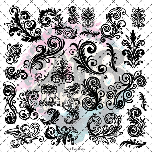 10X10 - 143 Swirly Swirls - 216 Tumblers