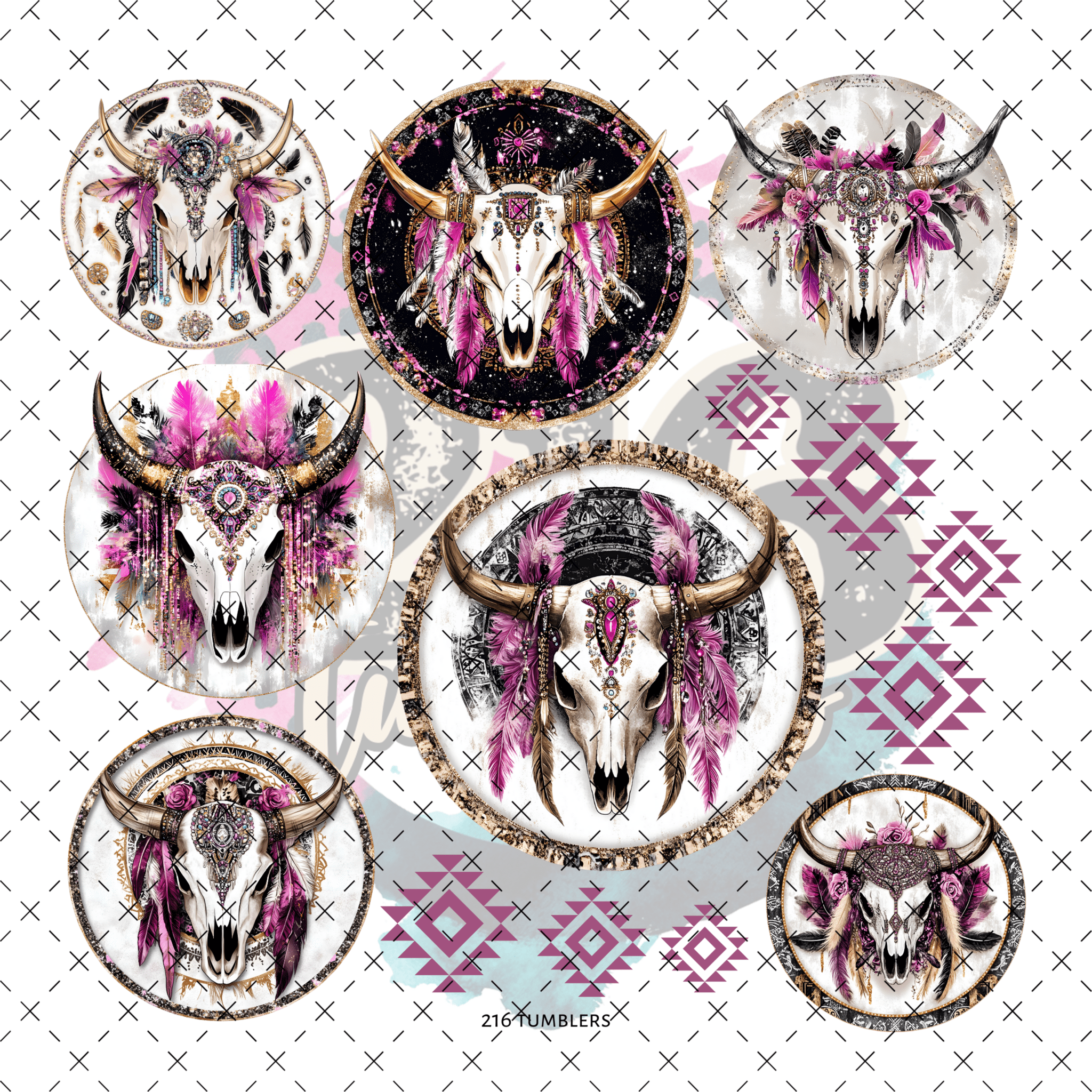 10X10 - 145 Bull Rounds - 216 Tumblers