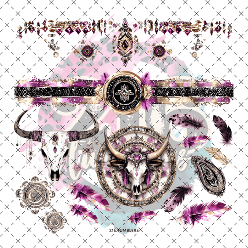 10X10 - 147 Western Rhinestone - 216 Tumblers