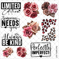 10X10 - 150 WORDS AND FLORAL W/LEOAPRD - 216 Tumblers