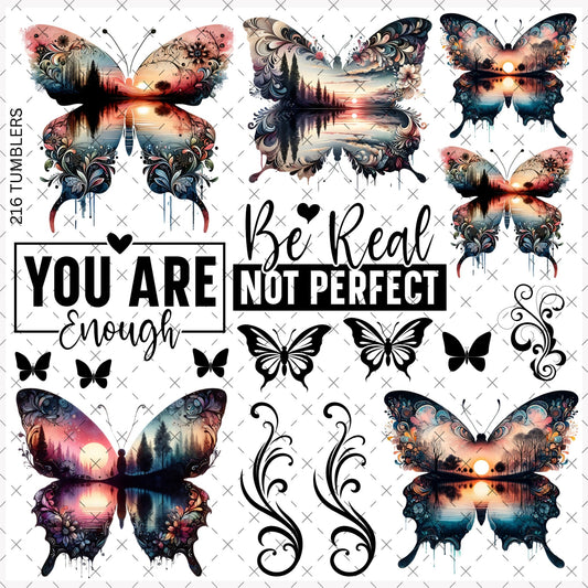 10X10 - 151 SCENIC BUTTERFLIES **(read) - 216 Tumblers