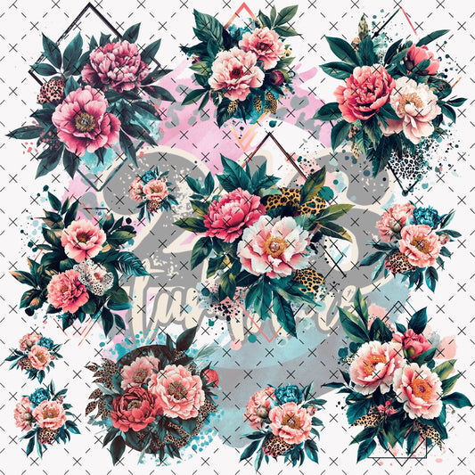 10X10 - 163 STRANGE FLORAL DESIGNS - 216 Tumblers