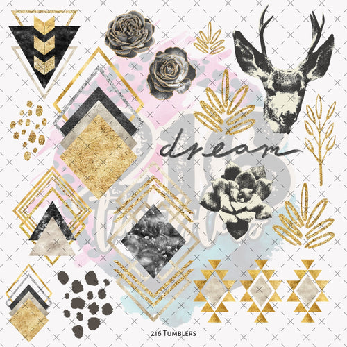 10X10 - 164 DIAMOND AZTEC - 216 Tumblers