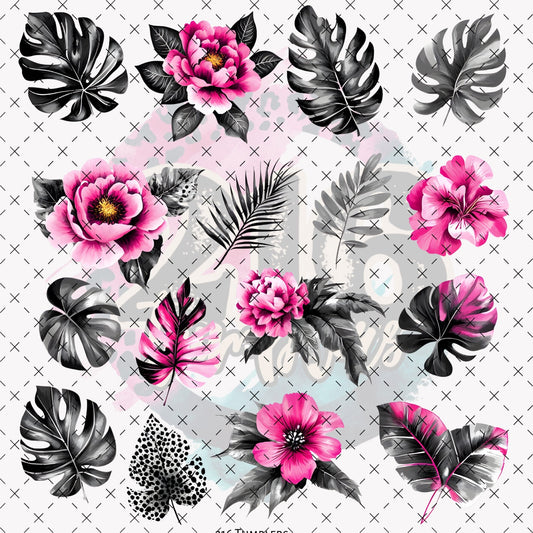 10X10 - 170 PINK /BLACK /LEOPARD MONSTERA - 216 Tumblers