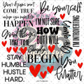 10X10 - 172 Words with hearts - 216 Tumblers