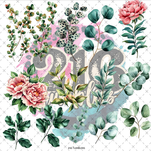 10X10 - 175 Eucalyptus Elements - 216 Tumblers