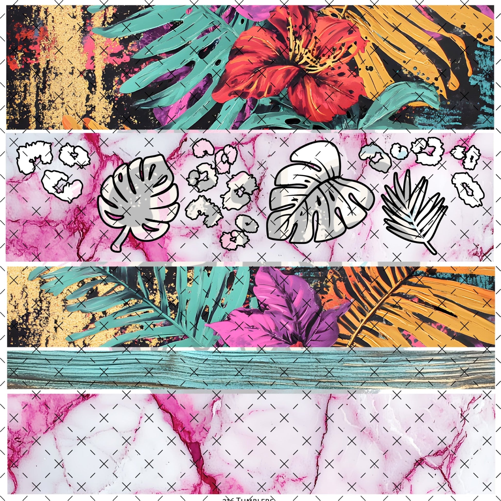 10X10 - 177 PEEK A BOO Band Sheet - 216 Tumblers