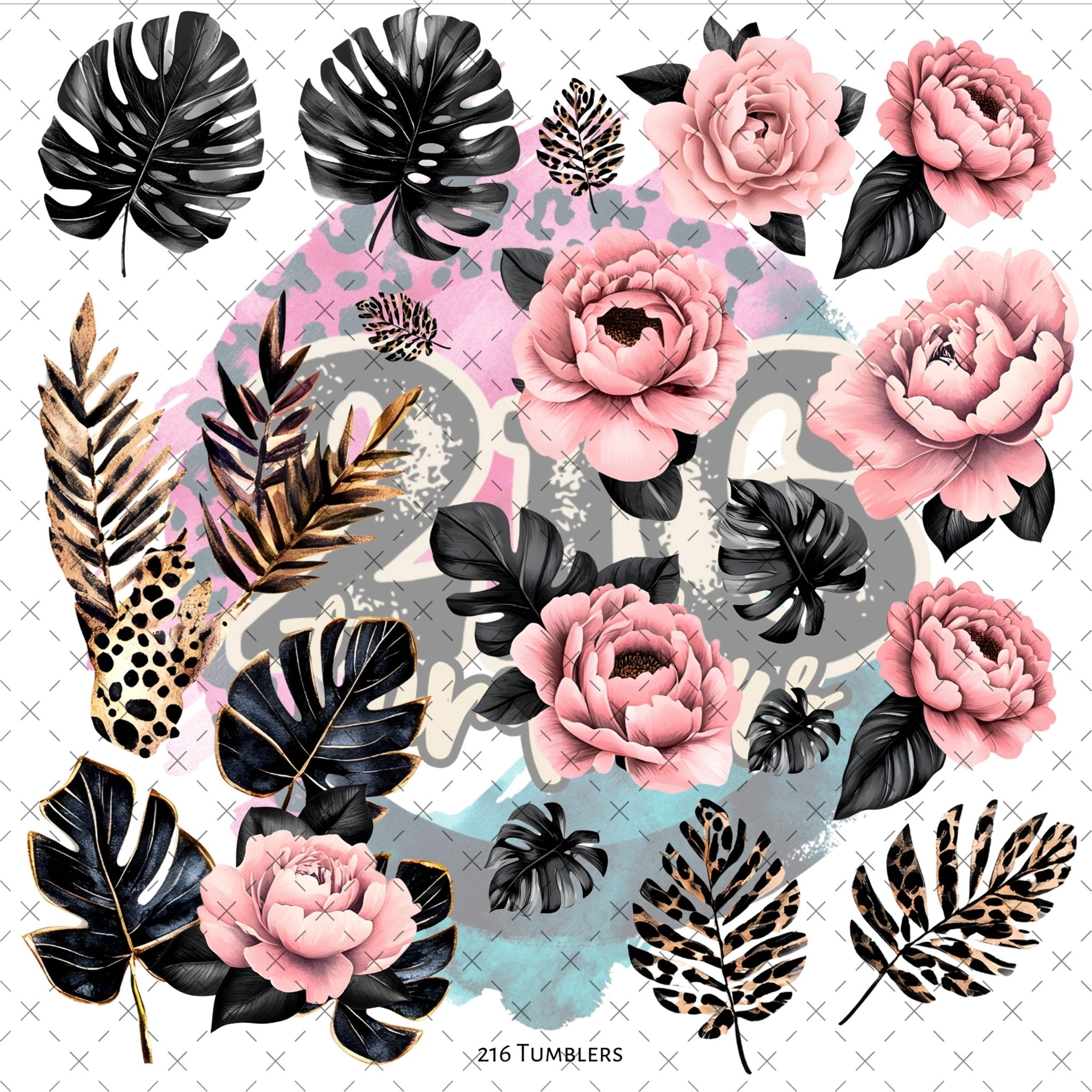 10X10 - 180 Subtly Pink - 216 Tumblers
