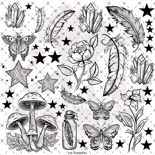 10X10 - 181 MAGICAL OUTLINES - 216 Tumblers