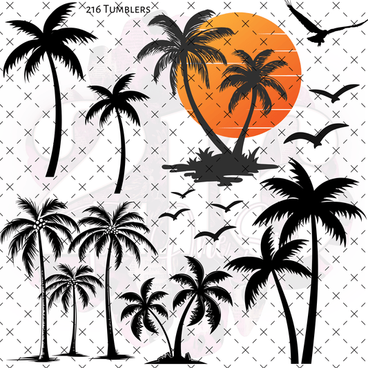10X10 - 183 PALM TREES - 216 Tumblers