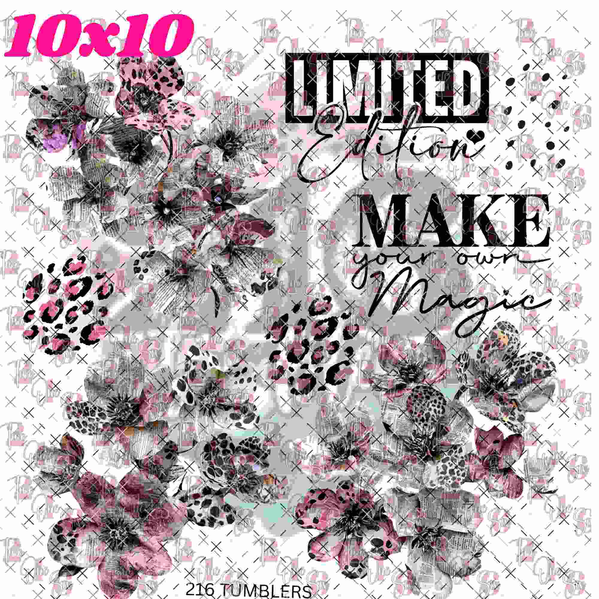 10X10 - 188 NEWSPAPER FLOWERS W/QUOTES - 216 Tumblers