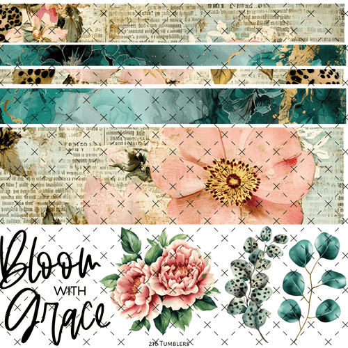 10X10 - 189 BLOOM WITH GRACE BANDS - 216 Tumblers