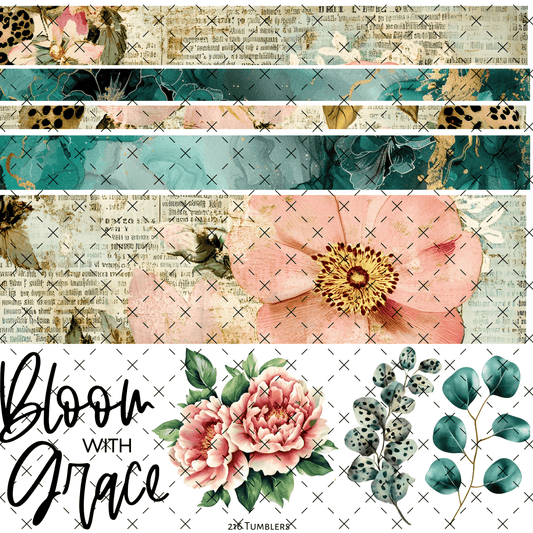 10X10 - 189 BLOOM WITH GRACE BANDS - 216 Tumblers